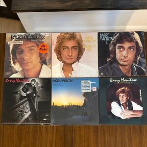 Barry Manilow Vinyl Record Lot - Six Albums - Brown & Black Covers